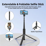 Treppiede selfie stick retrattile con clip girevole 360°