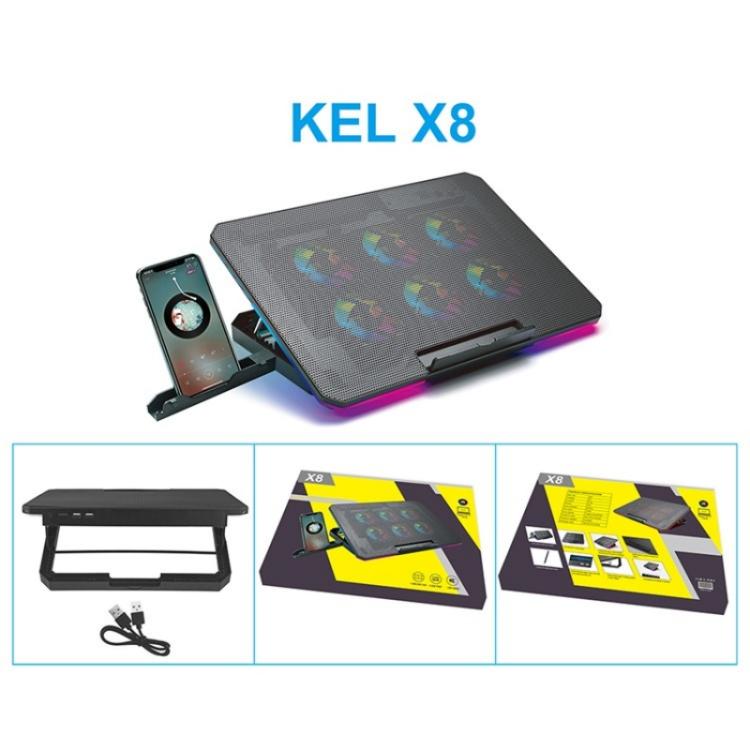 X8 Supporto per Notebook Pieghevole con Altezza Regolabile e 6 Ventole ARGB Pad di Raffreddamento, X8