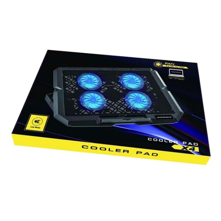 X4 4 Ventole 7 Velocità Controllo Silenzioso Altezza Regolabile Supporto per Laptop Raffreddamento Pad, X4