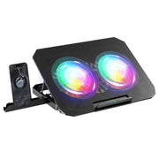 N33 RGB Dual Fans Cooling Pad Supporto per laptop regolabile in altezza con supporto per telefono, N33