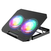 N33 RGB Dual Fans Cooling Pad Supporto per laptop regolabile in altezza con supporto per telefono, N33