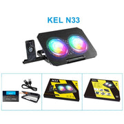 N33 RGB Dual Fans Cooling Pad Supporto per laptop regolabile in altezza con supporto per telefono, N33