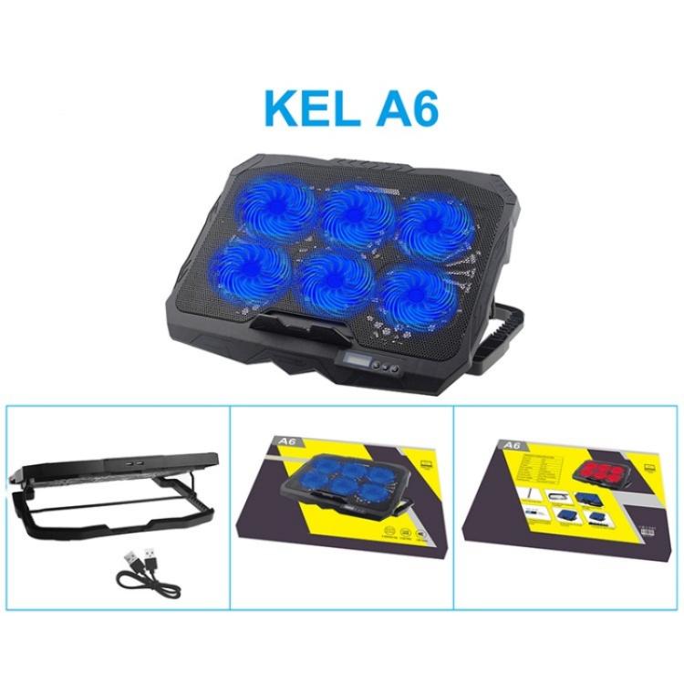 A6 Supporto per laptop ergonomico con 6 ventole e altezza regolabile, tappetino di raffreddamento, A6