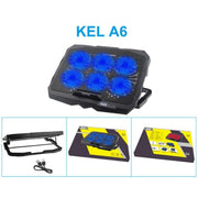 A6 Supporto per laptop ergonomico con 6 ventole e altezza regolabile, tappetino di raffreddamento, A6