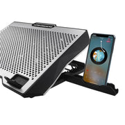 S608 RGB Light 8 ventole silenziose Supporto regolabile in altezza per laptop con supporto per telefono, S608