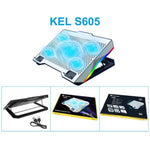 S605 RGB Light 5 ventole silenziose Supporto regolabile in altezza Supporto per laptop da gioco, S605