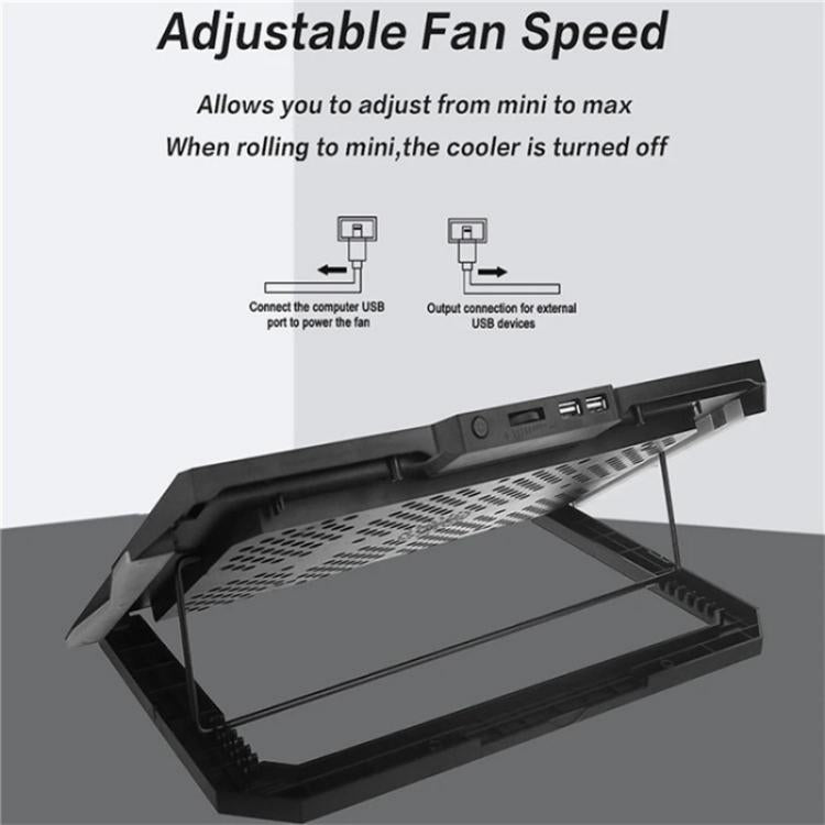 S601 RGB Light Notebook Cooler Regolabile in Altezza Gaming Laptop Cooling Pad, S601