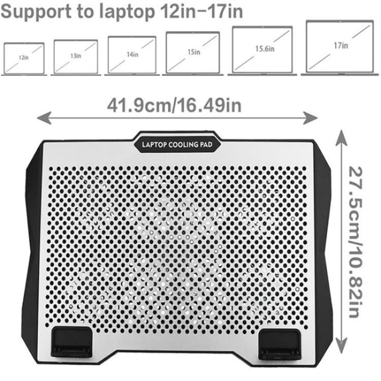 S601 RGB Light Notebook Cooler Regolabile in Altezza Gaming Laptop Cooling Pad, S601