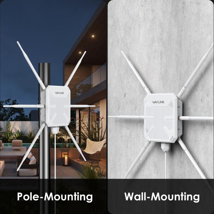 WAVLINK WN588HX3 AX3000 Ripetitore WiFi esterno con 6 antenne Ripetitore WiFi Dual Band, US Plug, UK Plug, EU Plug, AU Plug