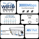 WAVLINK WN588HX3 AX3000 Ripetitore WiFi esterno con 6 antenne Ripetitore WiFi Dual Band, US Plug, UK Plug, EU Plug, AU Plug