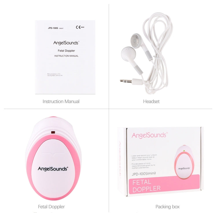 JPD-100S Mini Doppler fetale domestico Tasca prenatale Rivelatore ad ultrasuoni per bambini Angel Sound Battito cardiaco Monitor Doppler incinta, JPD-100S (Pink), JPD-100S (Green)