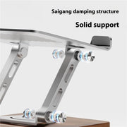 J27 Supporto da tavolo pieghevole girevole in legno per tablet e laptop in metallo, J27