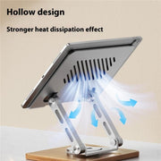 J27 Supporto da tavolo pieghevole girevole in legno per tablet e laptop in metallo, J27
