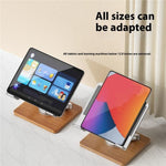 J27 Supporto da tavolo pieghevole girevole in legno per tablet e laptop in metallo, J27