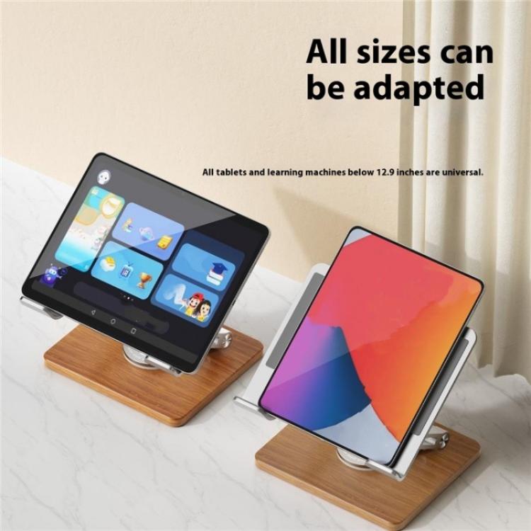 J27 Supporto da tavolo pieghevole girevole in legno per tablet e laptop in metallo, J27