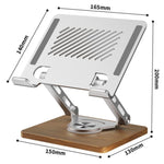 J27 Supporto da tavolo pieghevole girevole in legno per tablet e laptop in metallo, J27
