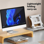 Supporto di raffreddamento in metallo e legno per laptop J31 pieghevole e girevole a 360 gradi, J31