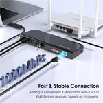 WAVLINK UG49DK1 per Windows Mac Android 13 in 1 Hub USB-C Stazione di docking con doppio display, US Plug, UK Plug, EU Plug, AU Plug