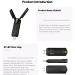 Driver per scheda di rete wireless BE6500 gratuito adattatore USB 3.0 WiFi 7 Tri Band 6500M per PC, BE6500