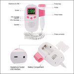 RZ-100S9 LED Doppler fetale ad ultrasuoni Rilevatore di battito cardiaco per bambini Monitor Digitale prenatale Stetoscopio Doppler fetale tascabile, RZ-100S9