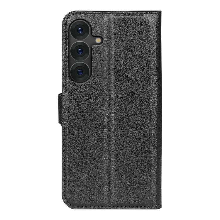 Custodia per telefono in pelle con supporto e motivo a flip orizzontale con trama Litchi, For Galaxy S25 5G, For Galaxy S25+ 5G