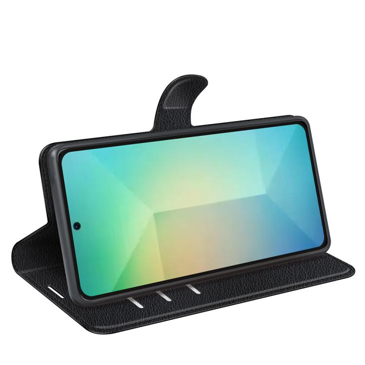 Custodia per telefono in pelle con supporto e motivo a flip orizzontale con trama Litchi, For Galaxy S25 5G, For Galaxy S25+ 5G