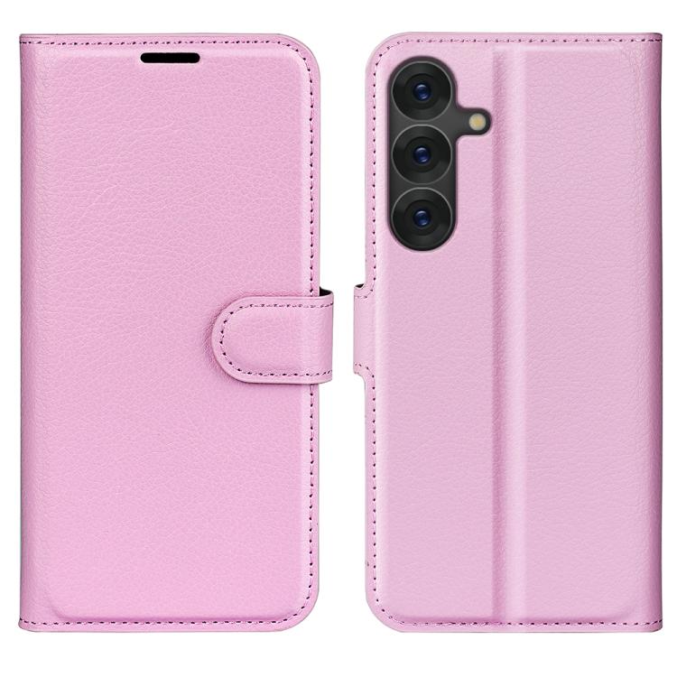 Custodia per telefono in pelle con supporto e motivo a flip orizzontale con trama Litchi, For Galaxy S25 5G, For Galaxy S25+ 5G