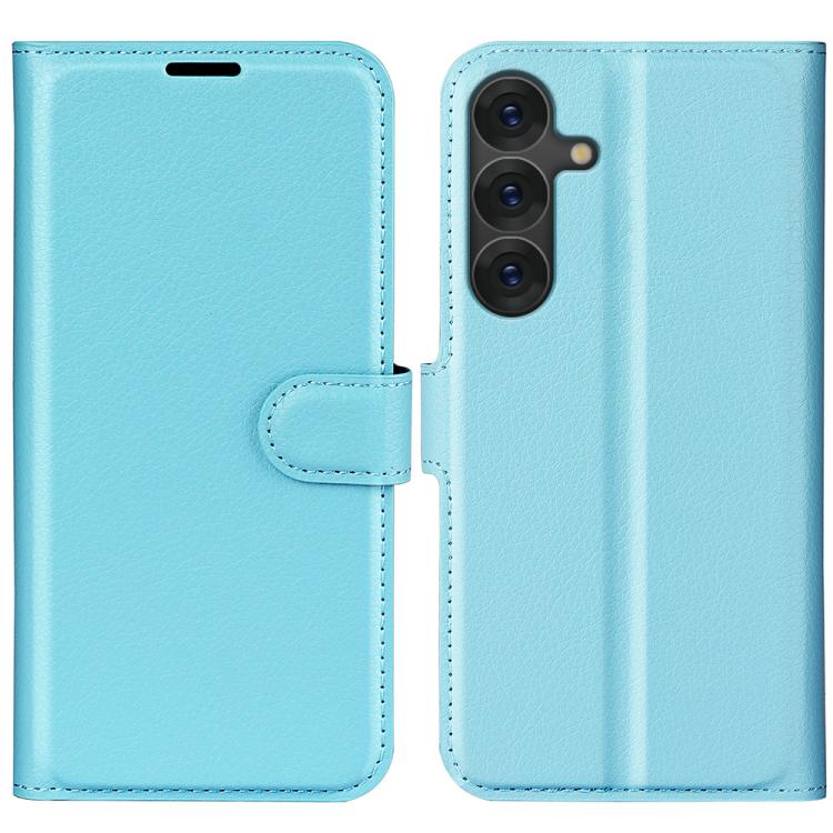 Custodia per telefono in pelle con supporto e motivo a flip orizzontale con trama Litchi, For Galaxy S25 5G, For Galaxy S25+ 5G