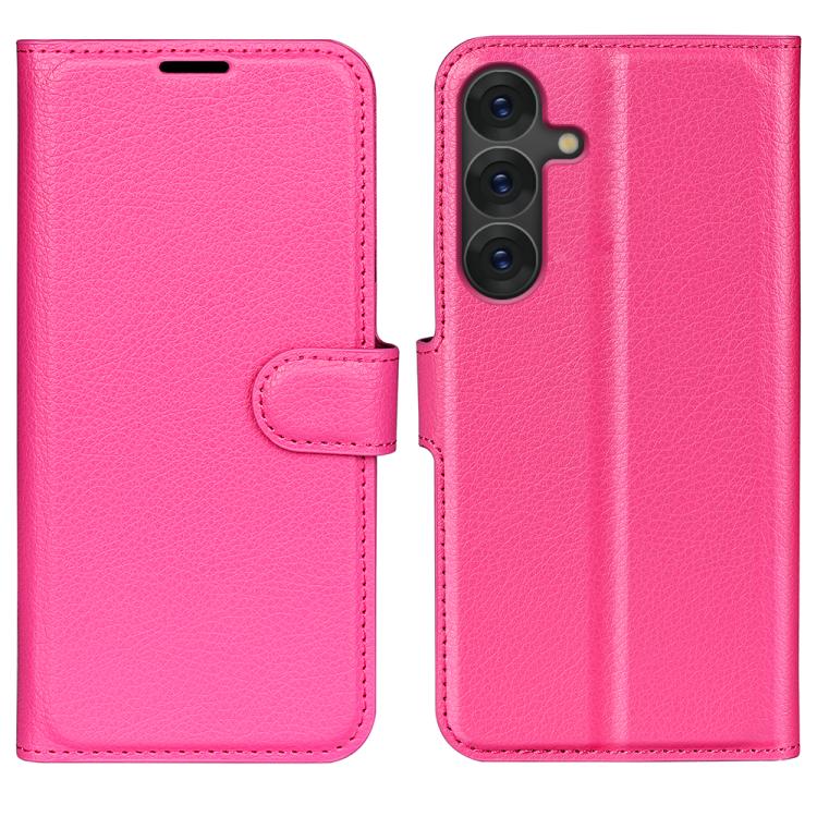 Custodia per telefono in pelle con supporto e motivo a flip orizzontale con trama Litchi, For Galaxy S25 5G, For Galaxy S25+ 5G