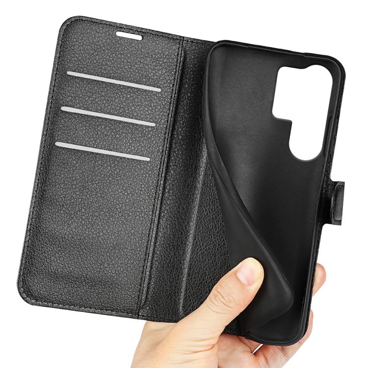 Custodia per telefono in pelle con supporto e motivo a flip orizzontale con trama Litchi, For Galaxy S25 Ultra 5G, For Galaxy A16 5G