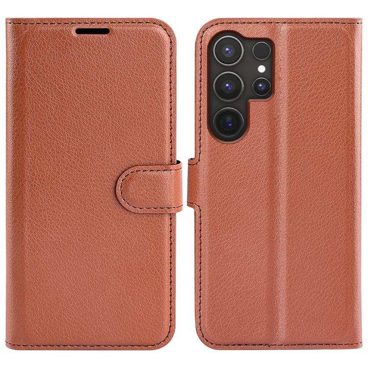 Custodia per telefono in pelle con supporto e motivo a flip orizzontale con trama Litchi, For Galaxy S25 Ultra 5G, For Galaxy A16 5G