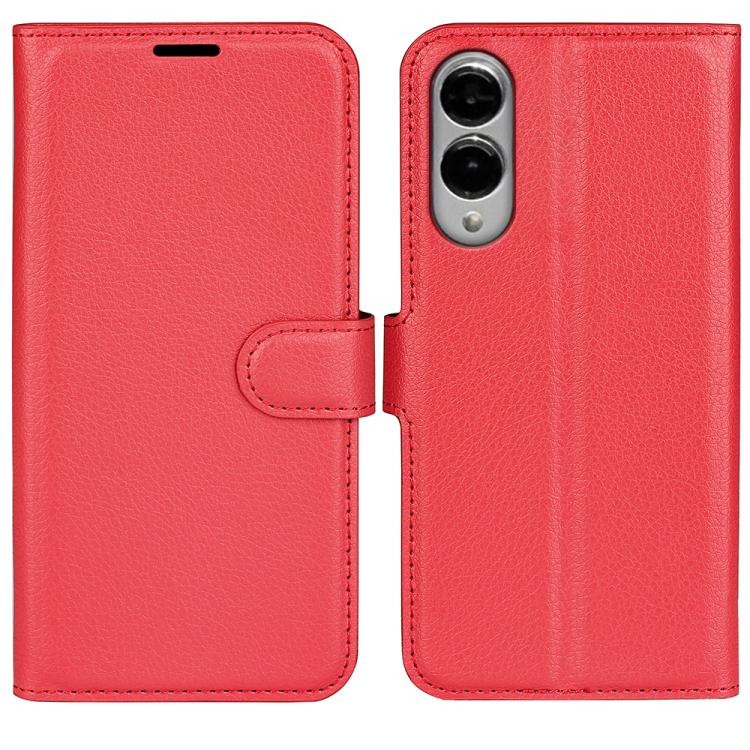 Custodia per telefono in pelle con supporto e motivo a flip orizzontale con trama Litchi, For Galaxy S25 Edge 5G, For Galaxy A06 5G