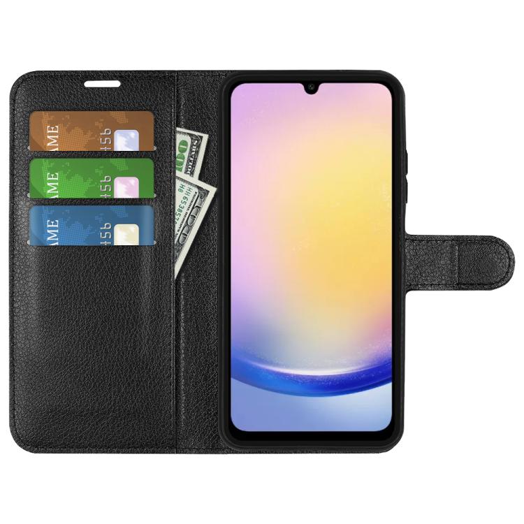 Custodia per telefono in pelle con supporto e motivo a flip orizzontale con trama Litchi, For Galaxy A26 5G, For Galaxy A36 5G