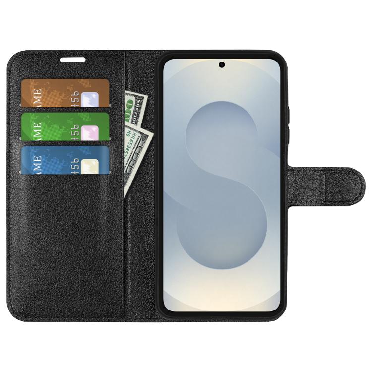 Custodia per telefono in pelle con supporto e motivo a flip orizzontale con trama Litchi, For Galaxy S25 Edge 5G, For Galaxy A06 5G