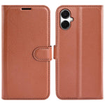 Custodia per telefono in pelle con supporto e motivo a flip orizzontale con trama Litchi, For Galaxy S25 Edge 5G, For Galaxy A06 5G