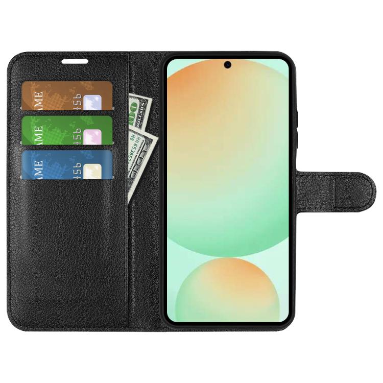 Custodia per telefono in pelle con supporto e motivo a flip orizzontale con trama Litchi, For Galaxy S25 FE 5G, For Galaxy A17 5G
