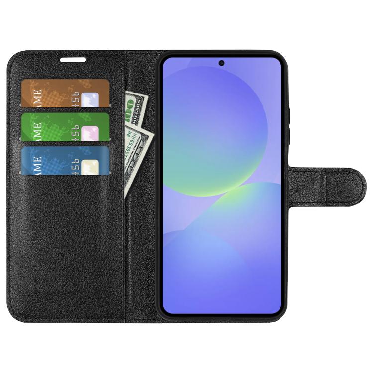 Custodia per telefono in pelle con supporto e motivo a flip orizzontale con trama Litchi, For Galaxy A37 5G, For Galaxy A27 5G