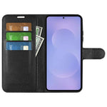 Custodia per telefono in pelle con supporto e motivo a flip orizzontale con trama Litchi, For Galaxy S26 5G, For Galaxy A57 5G
