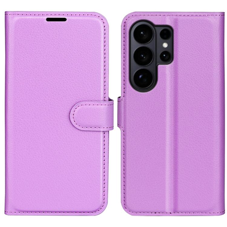 Custodia per telefono in pelle con supporto e motivo a flip orizzontale con trama Litchi, For Galaxy S26 Edge 5G, For Galaxy S26 Ultra 5G