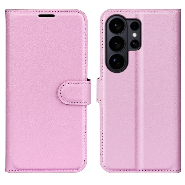 Custodia per telefono in pelle con supporto e motivo a flip orizzontale con trama Litchi, For Galaxy S26 Edge 5G, For Galaxy S26 Ultra 5G