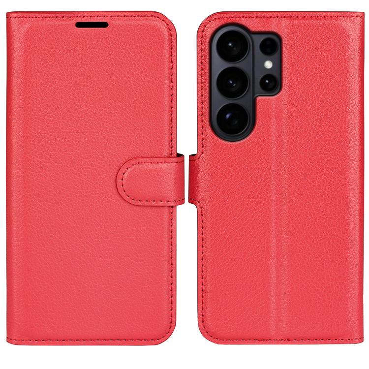 Custodia per telefono in pelle con supporto e motivo a flip orizzontale con trama Litchi, For Galaxy S26 Edge 5G, For Galaxy S26 Ultra 5G