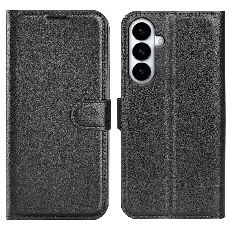 Custodia per telefono in pelle con supporto e motivo a flip orizzontale con trama Litchi, For Galaxy S26 FE 5G, For Galaxy S26+ 5G