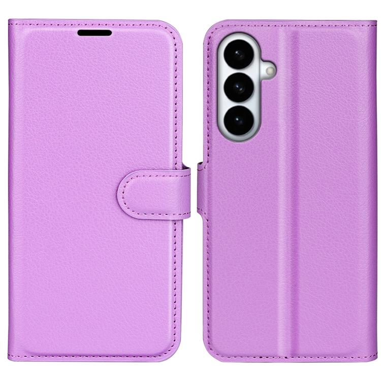 Custodia per telefono in pelle con supporto e motivo a flip orizzontale con trama Litchi, For Galaxy S26 FE 5G, For Galaxy S26+ 5G