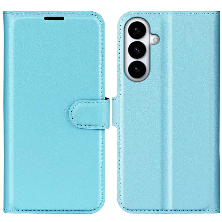 Custodia per telefono in pelle con supporto e motivo a flip orizzontale con trama Litchi, For Galaxy S26 FE 5G, For Galaxy S26+ 5G
