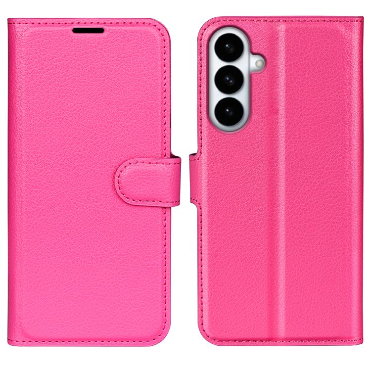 Custodia per telefono in pelle con supporto e motivo a flip orizzontale con trama Litchi, For Galaxy S26 FE 5G, For Galaxy S26+ 5G