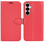 Custodia per telefono in pelle con supporto e motivo a flip orizzontale con trama Litchi, For Galaxy S26 FE 5G, For Galaxy S26+ 5G