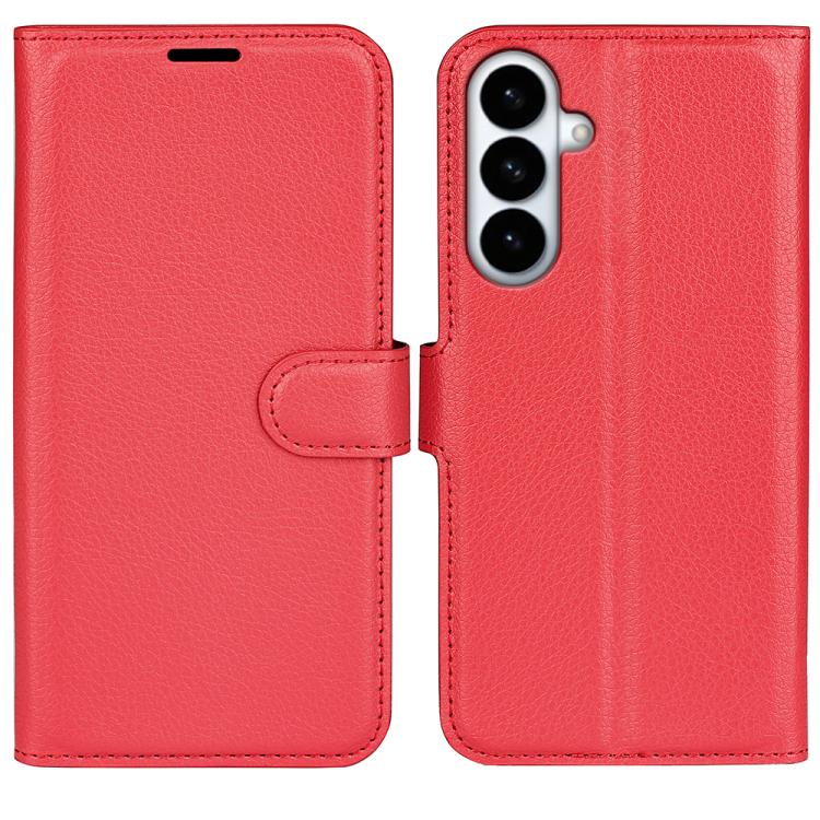 Custodia per telefono in pelle con supporto e motivo a flip orizzontale con trama Litchi, For Galaxy S26 FE 5G, For Galaxy S26+ 5G