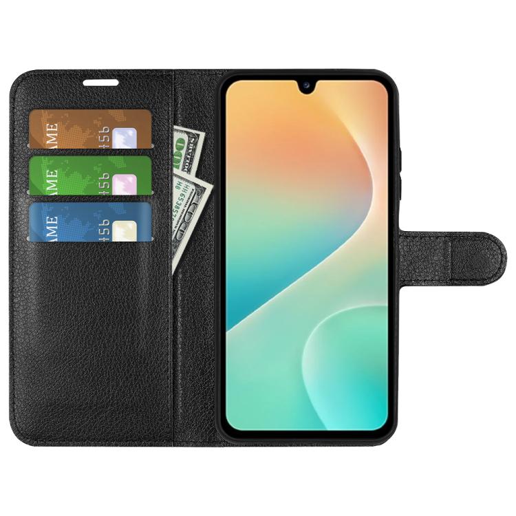 Custodia per telefono in pelle con supporto e motivo a flip orizzontale con trama Litchi, For Galaxy M36 5G / F36 5G, For Galaxy M16 / F16
