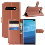 Custodia per telefono in pelle con supporto e motivo a flip orizzontale con trama Litchi, For Galaxy Xcover7 Pro, For Galaxy S10 5G 6.7