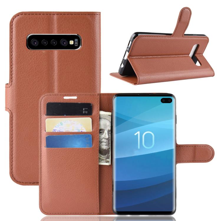 Custodia per telefono in pelle con supporto e motivo a flip orizzontale con trama Litchi, For Galaxy Xcover7 Pro, For Galaxy S10 5G 6.7